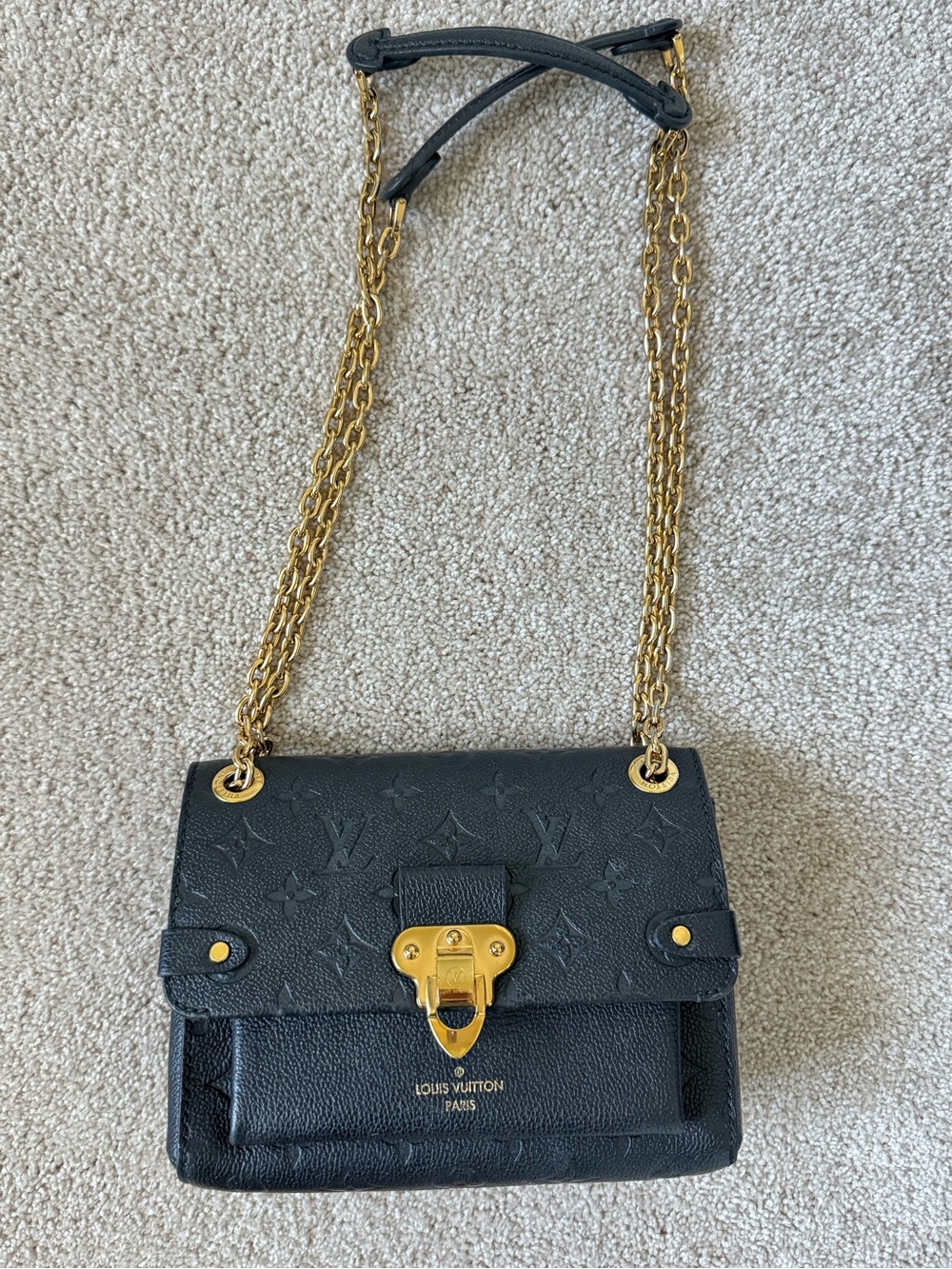 Authentic Louis Vuitton Vavin BB Black Empreinte Leather Crossbody Great Cond.